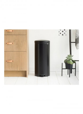 NewIcon Pedal Bin Matt Black 38x67.9x29.3centimeter