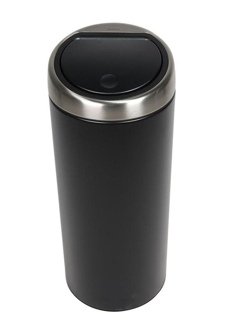 Stainless Steel Recycle Bin With Lid Silver/Black