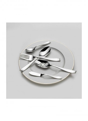 65-Piece Stainless Steel Flatware Set Silver