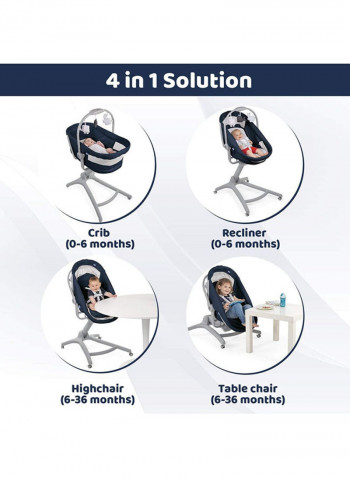 Baby Hug Air 4-In-1 Convertible Baby Cradle 0M-3Y, India Ink