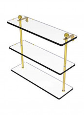 Triple Tiered Glass Shelf Clear/Gold 16inch reviews Triple Tiered Glass Shelf Clear/Gold 16inch