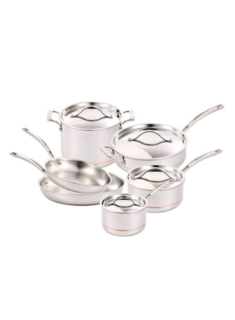 10-Piece Cookware Set Silver