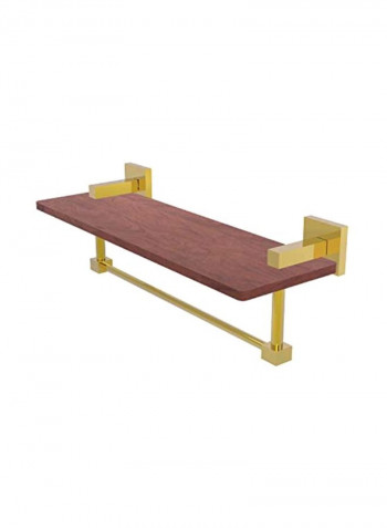 Montero Collection Wood Shelf Towel Holder Brown/Gold 16inch