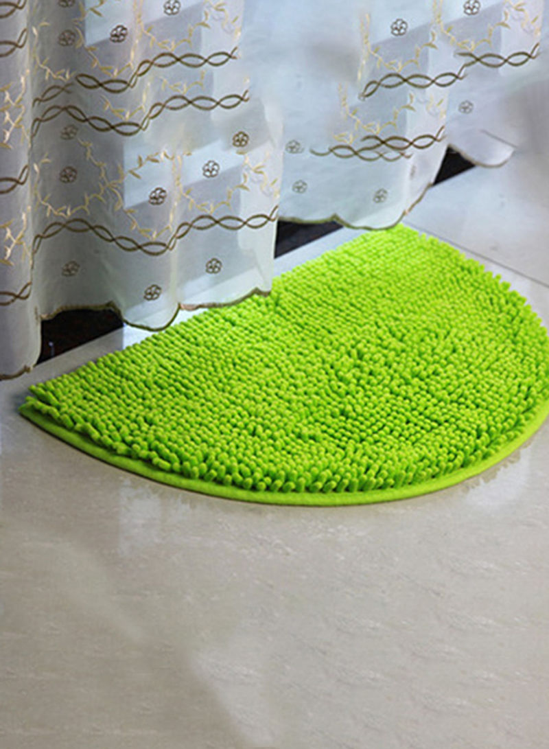 1-Piece Home Rug Modern Simple Semi-Circle Shaped Soft Anti-Skid Carpet Green 80X160centimeter