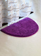 Semi-circle Shaped Soft Anti-skid Dorrmat Purple 80x160centimeter