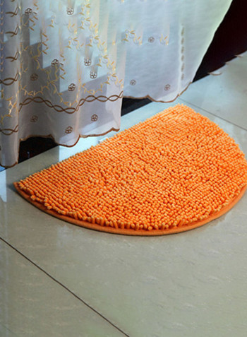 Semi-Circle Shaped Soft Anti-Skid Mat Orange 80X160centimeter
