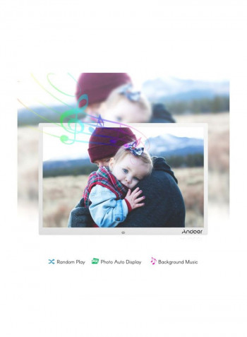 LED Digital Photo Frame With Remote Control 15.4inch Silver