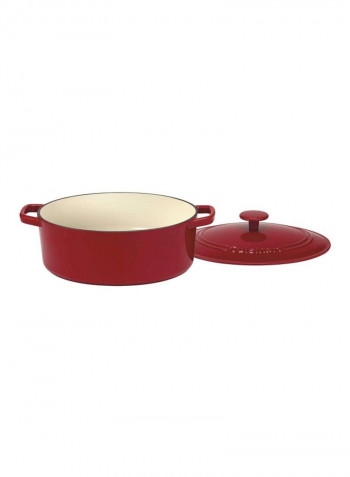 Cast Iron Casserole Red/Beige 5.5inch