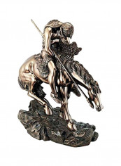 The End Of The Trail Sculpture Statues Brown/Grey 14x7x16inch