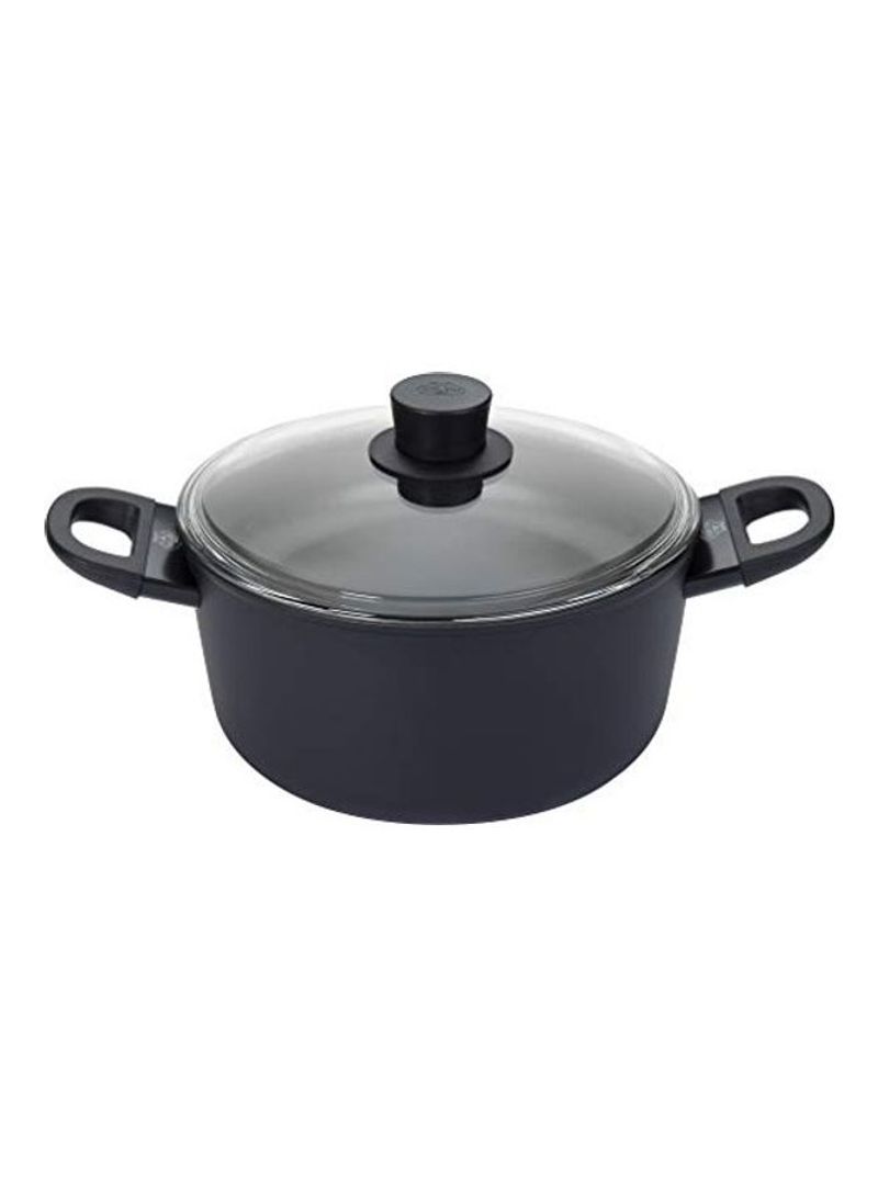 Shallow Cooking Pot Black 24cm