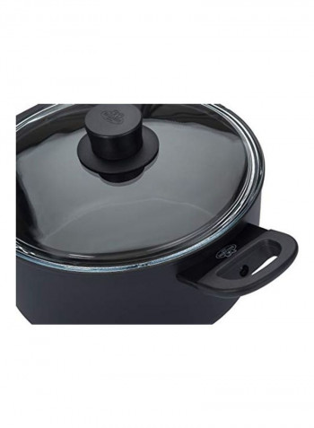 Shallow Cooking Pot Black 24cm