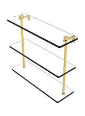 Triple Tiered Glass Shelf Clear/Gold 16inch reviews Triple Tiered Glass Shelf Clear/Gold 16inch