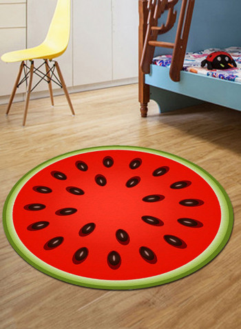 Cute Watermelon Pattern Decorative Soft Mat Multicolour 160x160centimeter