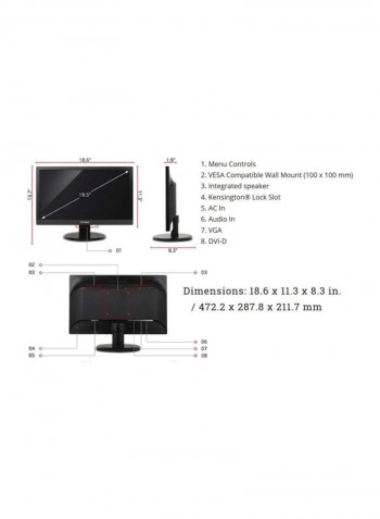 20-Inch Full HD Monitor Black