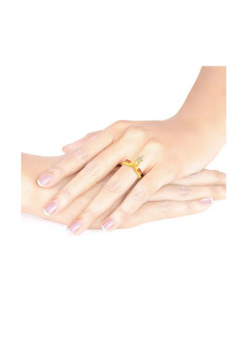 22 Karat Yellow Gold Zircon Studded Ring