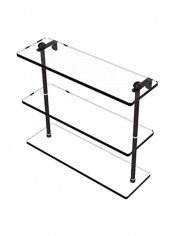 Triple Tiered Glass Shelf Clear/Black 16inch reviews Triple Tiered Glass Shelf Clear/Black 16inch