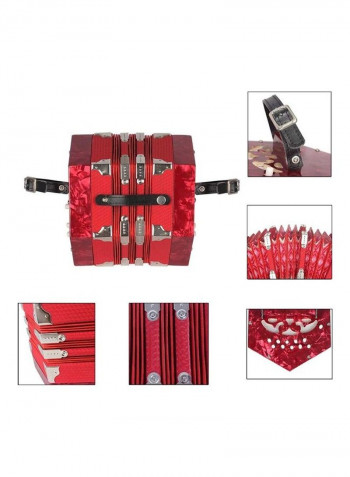 Concertina Accordion 20-Button 40-Reed Anglo Style with Carrying Bag