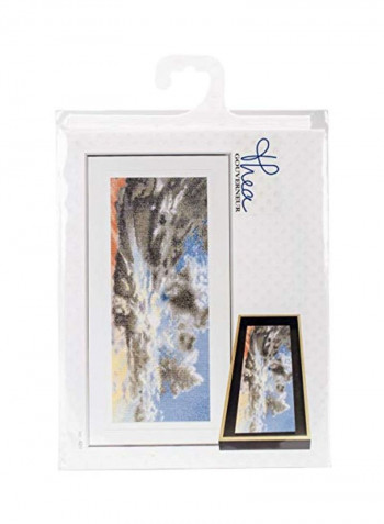 Sky Study IX Cross Stitch Kit Grey/Blue/Orange