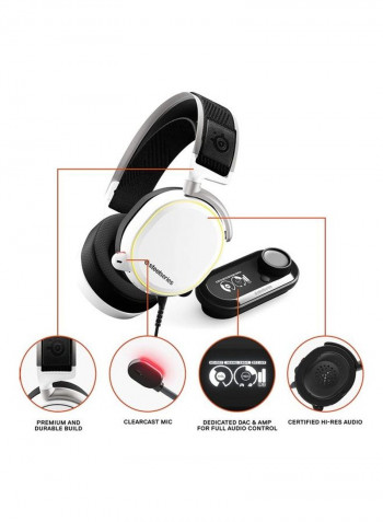 Arctis Pro GameDAC Gaming Headset With Noise Cancellation Microphone White/Black