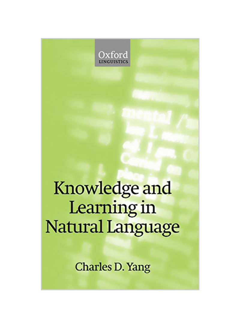 Knowledge And Learning In Natural Language Hardcover