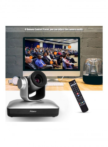 Full HD Video Conference Camera With Remote 8.4x6.8x5.4inch Silver/Black