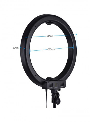 LED Video Ring Light With Accessory Kit 60.5x11.5x53.2centimeter Black/White/Red