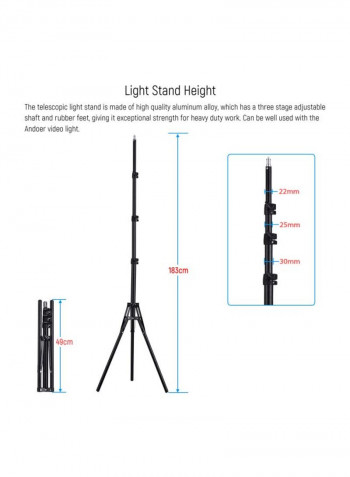 LED Video Ring Light With Accessory Kit 60.5x11.5x53.2centimeter Black/White/Red