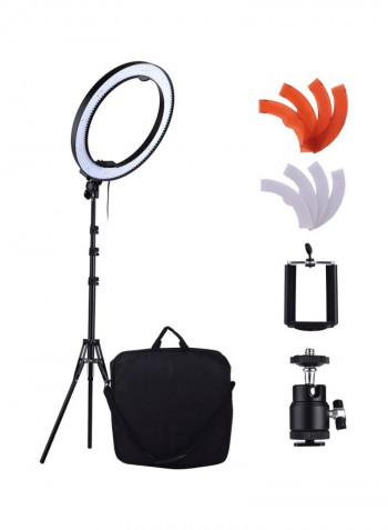 LED Video Ring Light With Accessory Kit 60.5x11.5x53.2centimeter Black/White/Red