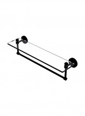Glass Shelf With Towel Bar Clear/Black 22x5inch reviews Glass Shelf With Towel Bar Clear/Black 22x5inch