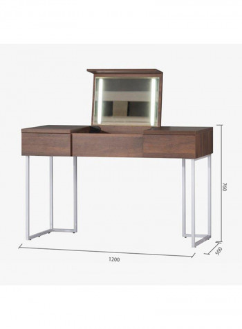 Lapras Dresser With Mirror Brown/White 120x50x76cm