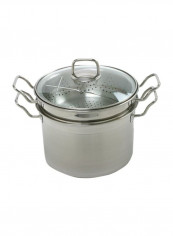 4-Piece Steamer Cooker Set Silver 8Quart