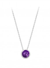 14 Karat White Gold 1.50 Ct Amethyst Studded Pendant Necklace