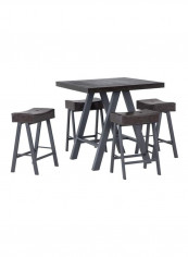 5-Piece Table And Stool Set Grey 259.4x203.4x302cm