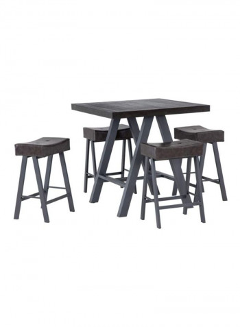 5-Piece Table And Stool Set Grey 259.4x203.4x302cm