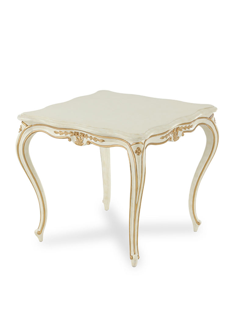 Rosy End Table White/Gold 70x70x63cm