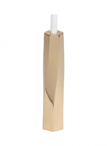 Large Vera Brass Candlestick Gold 3 x 12.75inch