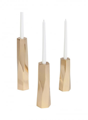 Large Vera Brass Candlestick Gold 3 x 12.75inch