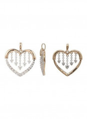 18 Karat Rose Gold 0.13 Carat Heart Shaped Diamond Pendant