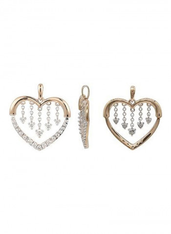 18 Karat Rose Gold 0.13 Carat Heart Shaped Diamond Pendant