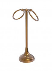 Vanity Top 2 Ring Guest Towel Holder Brushed Bronze 5x5.5x20inch