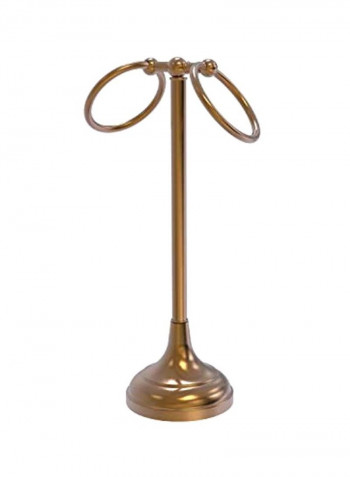 Vanity Top 2 Ring Guest Towel Holder Brushed Bronze 5x5.5x20inch
