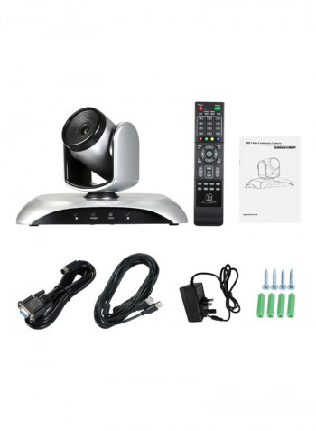 Full HD Video Conference Camera With Accessories 25x16x16centimeter Silver/Black