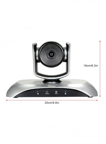 Full HD Video Conference Camera With Accessories 25x16x16centimeter Silver/Black