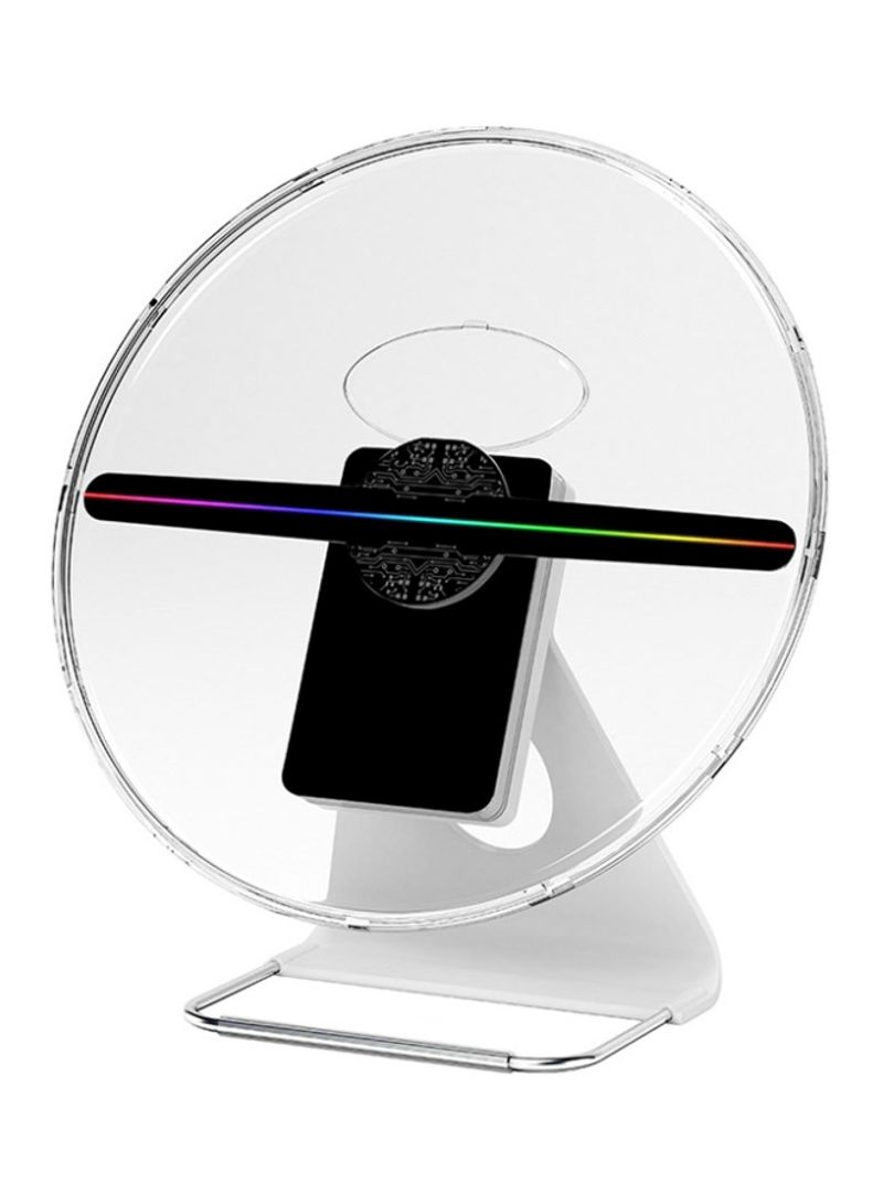 Portable 3D Digital Fan Holographic Projector Clear/White