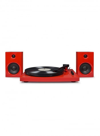 Turntable System With Speakers T100A - RED Multicolour