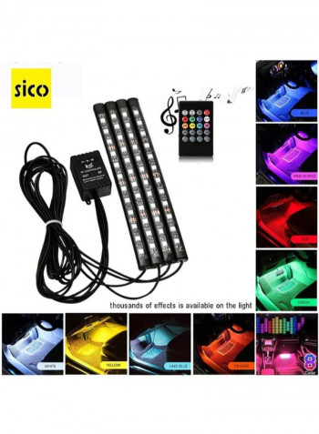 Car Interior RGB LED Lamp With Remote And Voice Control