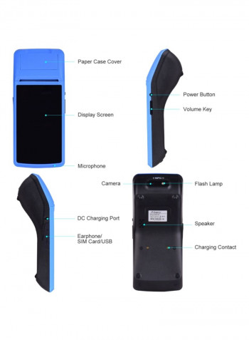 All-In-One Touchscreen Receipt Printer 19x8.3x6centimeter Blue/Black