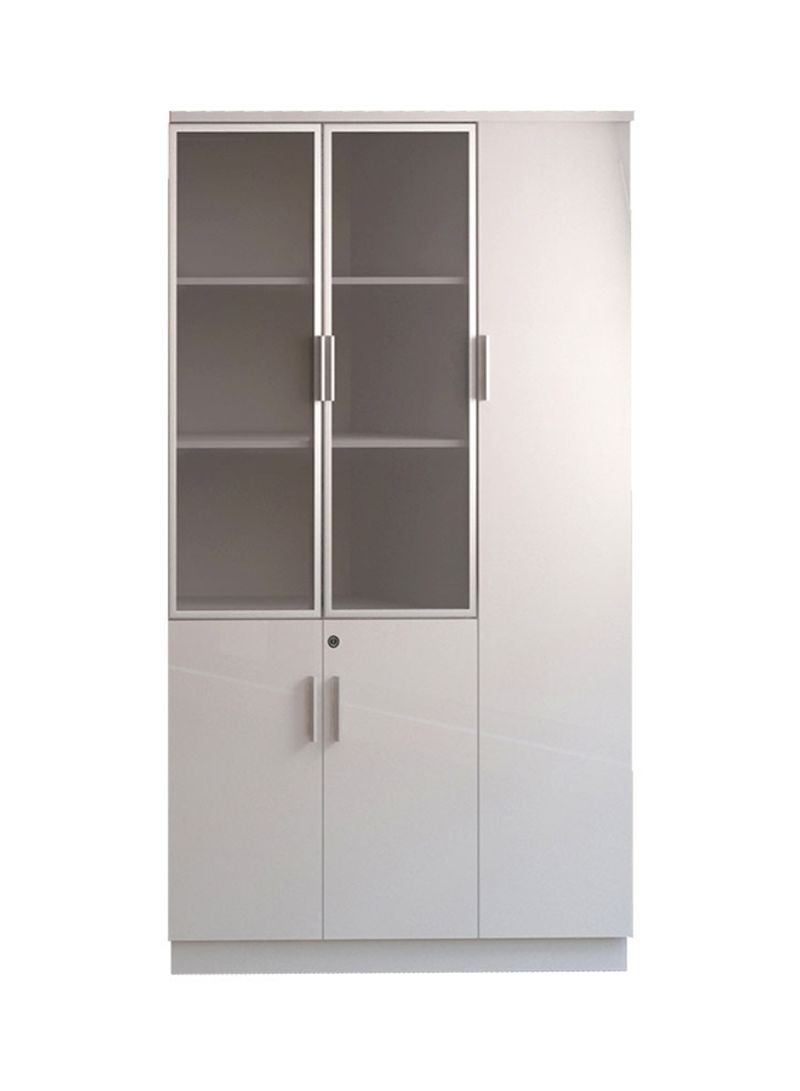 MDF File Storage Cabinet White/Grey 120x200x40centimeter