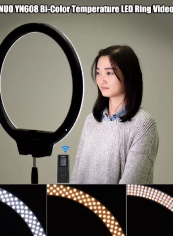 Wireless LED Ring Light With Remote Controller White/Black