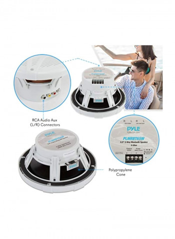 2-Piece Bluetooth Marine Speakers PLMRBT65W White
